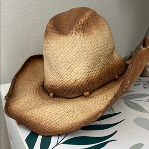 Stylish Two-Tone Straw Cowboy Hat